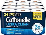 24-Pack Cottonelle Ultra Clean Toilet Family Mega Rolls Paper $22.27