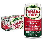 12-Pack 12-oz Canada Dry Zero Sugar Cherry Ginger Ale Fruit Splash $4.75