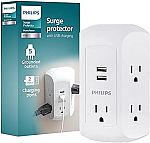 Philips 5 Outlet Surge Protector with 2 USB A (560 Joules) $14.49