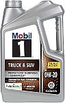 5-Qt Mobil 1 Truck & SUV Full Synthetic Motor Oil (0W-20) $20