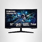 SAMSUNG 32" Odyssey G55C Series QHD 1000R Curved Gaming Monitor $190 and more