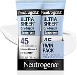 2-pack 3 fl oz Neutrogena Ultra Sheer Dry Touch Sunscreen Lotion SPF 45 $7.20