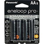 8-Pk Panasonic Eneloop Pro BK-3HCCA8BA Ni-MH Rechargeable Batteries $6.32