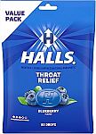 80 Count Halls Throat Relief Blueberry Cough Drops $3