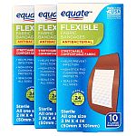 30-Count Equate Fabric Terra Cotta Antibacterial X-Large Bandages $2.88