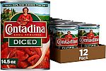 12-pack 14.5 Oz CONTADINA Diced Tomatoes $7.61