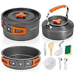 15-Piece NutriChef Nonstick Camping Cookware Set $18.99
