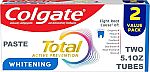 2-pack 5.1 Oz Colgate Total Whitening Fluoride Toothpaste $4.88