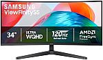 Samsung 34" ViewFinity S5 (S55GH) Ultrawide QHD 120Hz Curved Monitor $249.99